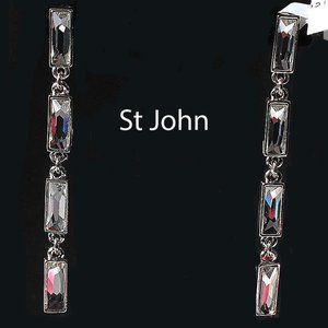 St John 4 tiered crystal  post drop earrings